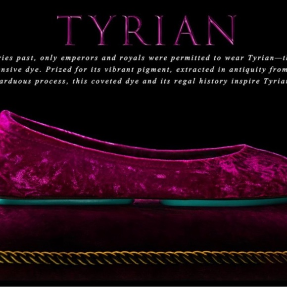 TIEKS TYRIAN limited Thanksgiving 2020 edition royal purple velvet 6 shoes flats - Picture 2 of 5